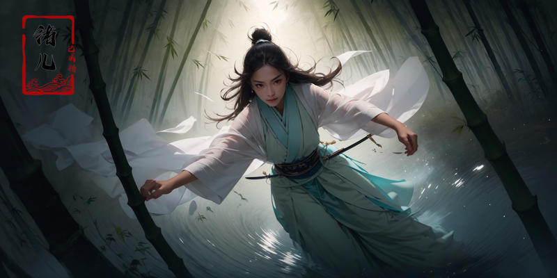 606247209521969086-3709877000-To shoot from above.  ，art by Zao Wou-ki，extreme close - up, focus on face, A woman in white Hanfu, wearing a white transparent.jpg